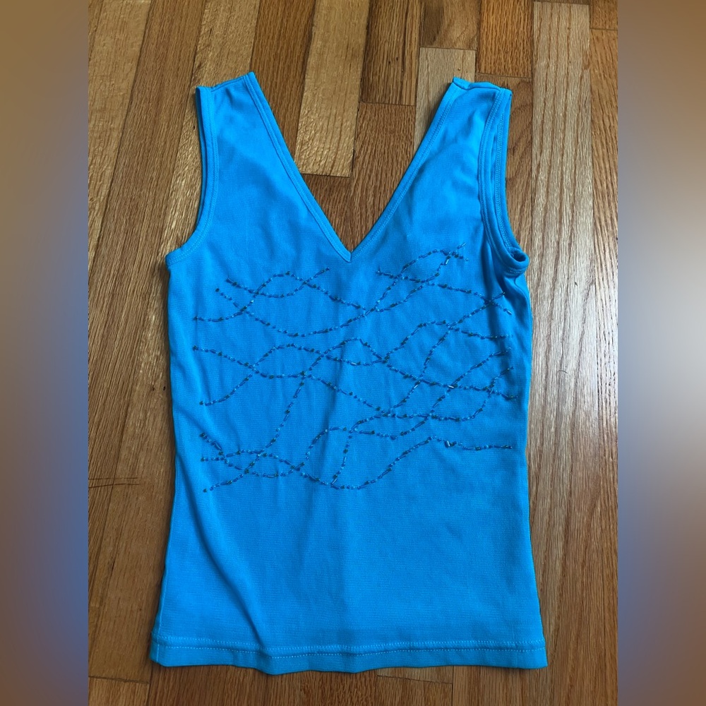 Blue Beaded Top
